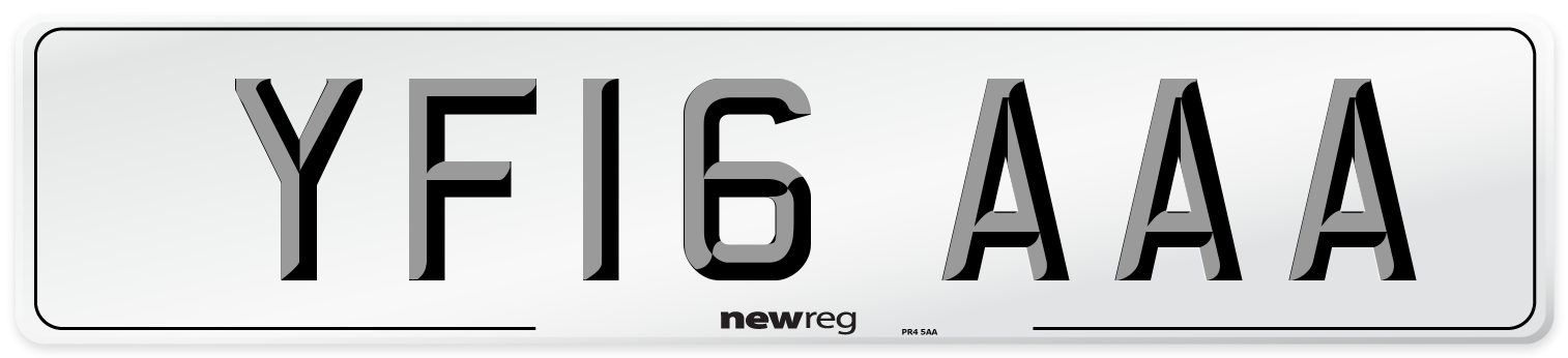 YF16 AAA Number Plate from New Reg